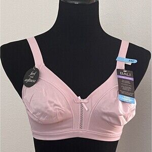 Bali Classic Support Wirefree Bra Cool‎ Comfort Pink Style DF0044 Size 34C